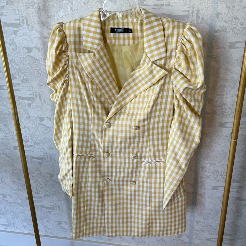 Blazer dress with puff sleeves. Size 8